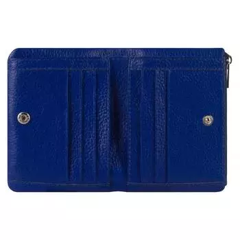 0-749/1 Кошелек женский, з/кнопка, 2 отдела, для карт, монет, цвет ультрамарин 9х12х2см