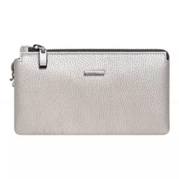 0-786 Кошелек женский, отдел на молнии, цвет серебро 20х11х2см