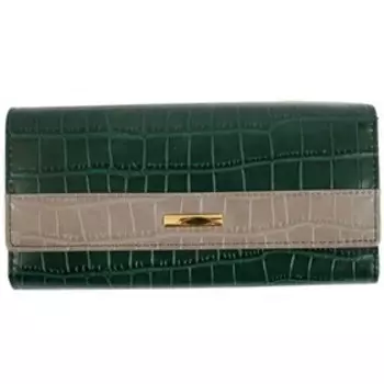 1018-3 Кошелек, отдел на кнопке, цвет зеленый 19х9х3см