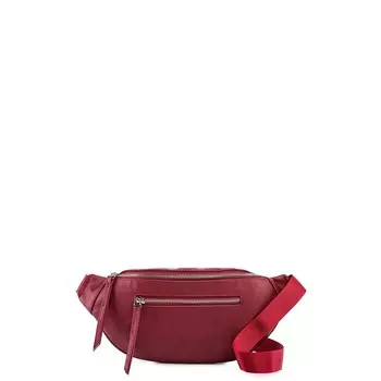 1087 Сумка поясная, отдел на молнии, цвет бордовый 14х7,5х38см