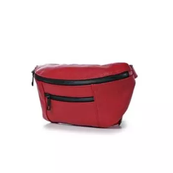 12318 Сумка поясная, отдел на молнии, цвет темно-красный 26х14,5х7,5см