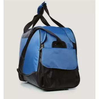 13007 Сумка спортивная, 2 отдела на молнии, цвет голуб/черный 49,5х30х22,5см