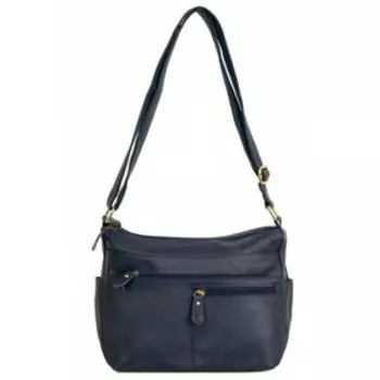 1348 Сумка мешок, 2 отдела на молнии, цвет синий 28х22х11см