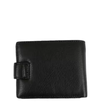 161-4 Портмоне мужское, отдел на клапане, цвет черный 12х9х2см