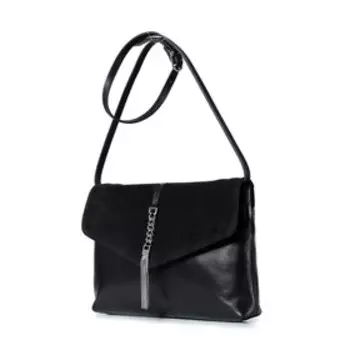 17121 Сумка мессенджер, отдел на клапане, цвет черный 30,5х19,8х4см