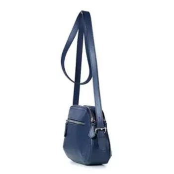17218 Сумка кросс-боди, 2 отдела на молнии, цвет синий 25х17,3х6,5см