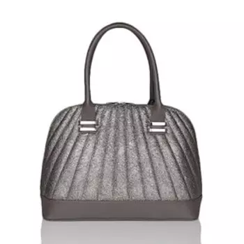 18118 Сумка тоут, отдел на молнии, цвет серая-платина 33х24х13см