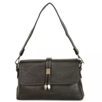 1903 Сумка мессенджер, отдел на клапане, цвет черный 26х17х9см