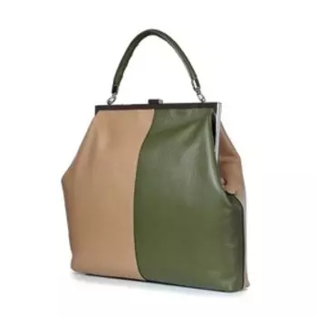 19121 Сумка саквояж, отдел на феруаре, цвет оливковый 36х33х6см