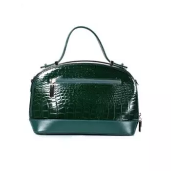 1914 Сумка саквояж, 2 отдела на молнии, цвет зеленый 29х21х14см