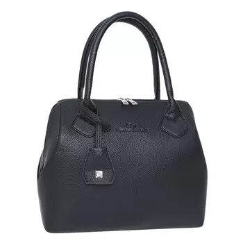 1-344 Сумка саквояж, отдел на молнии, цвет черный 30х26х8см