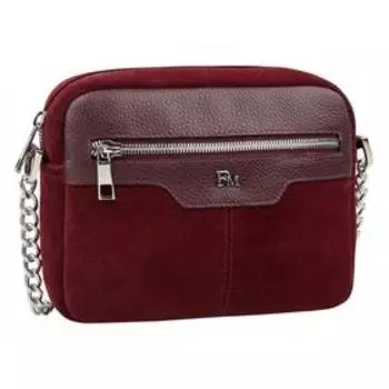 1-4170/1к Сумка кросс-боди, отдел на молнии, цвет вишневый 200x160x50 н/замша