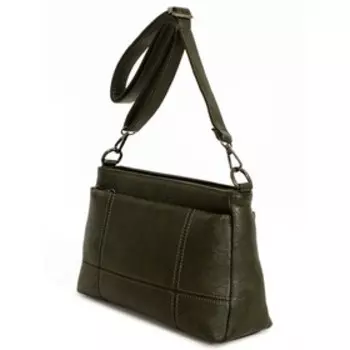 2008 Сумка кросс-боди, отдел на молнии, цвет зеленый 27х18х7см