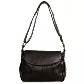 2010 Сумка мессенджер, отдел на клапане, цвет черный 29х22х11см