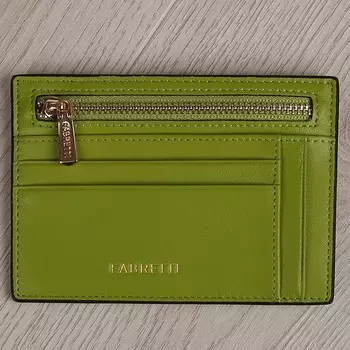 20121703LMB Картхолдер с отделом на молнии, 9 отд. для карт, цвет св.-зеленый 12,2х9х1см