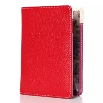 Обложка на паспорт, отдел для карт, цвет красный