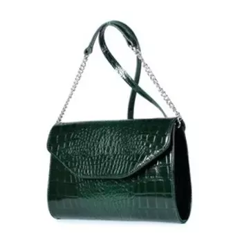 22719 Сумка мессенджер, отдел на клапане, цвет зеленый 27х18х6см