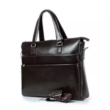 25520 Портфель, отдел на молнии, цвет коричневый 38х29х9см