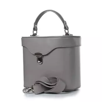 25619 Сумка саквояж, отдел на клапане, цвет серо-бежевый 23х20х13см