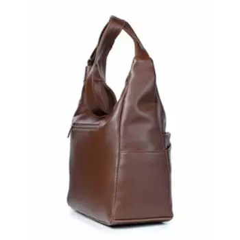 27319 Сумка мешок, 2 отдела на молнии, цвет коричневый 30,5х32х12см