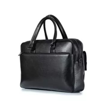 29120 Портфель, 2 отдела на молнии, цвет черный 40х28,5х9см