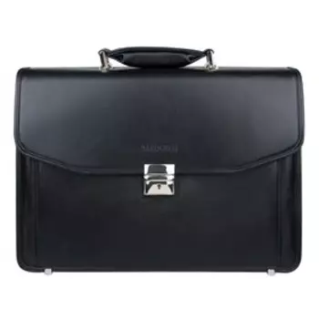 2-308 Портфель, отдел на клапане, цвет черный 41х30х14см