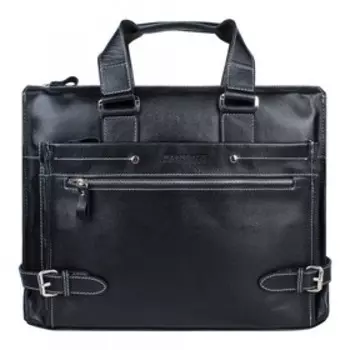 2-953к Портфель, отдел на молнии, цвет черный 39х32х8см