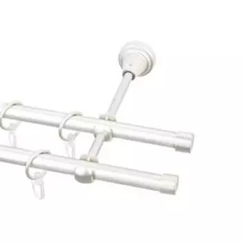 2-х рядный металлический карниз, цвет жемчуг, d=16 мм, 300 см