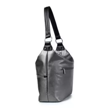 33016 Сумка мешок, отдел на молнии, цвет темная-платина 26,5х28х12,5см