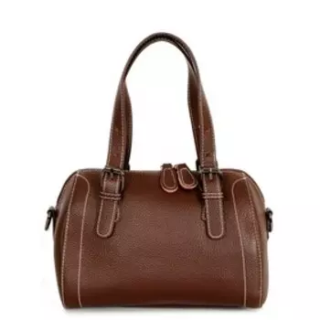 350 Сумка саквояж, отдел на молнии, цвет коричневый 24х16х12см