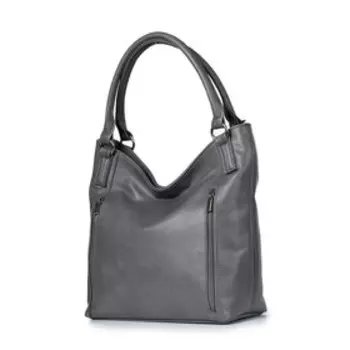 37719 Сумка шопер, отдел на молнии, цвет темно-серый 38х32,5х13см