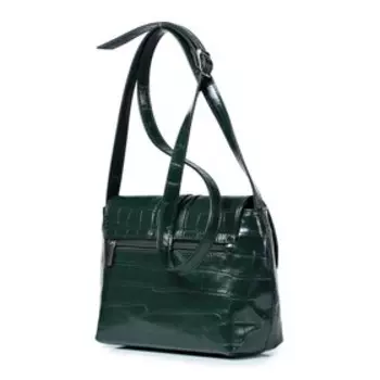 37920 Сумка мессенджер, отдел на клапане, цвет темно-зеленый 28х18,5х9,5см