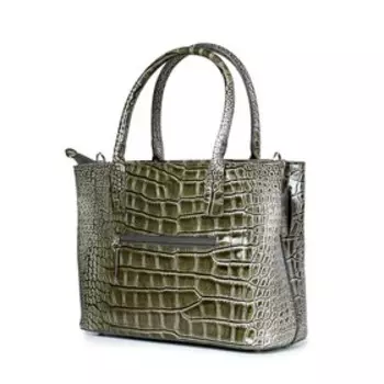 38320 Сумка тоут, отдел на молнии, цвет оливковый 31х22,5х12,5см