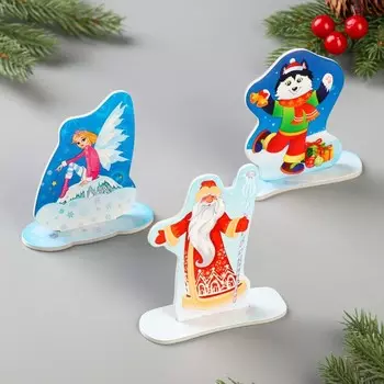 3-D Пазл "Новогодние украшения" Дед Мороз, волк, фея