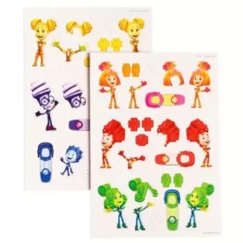 3D конструктор из пенокартона, Фиксики, 2 листа