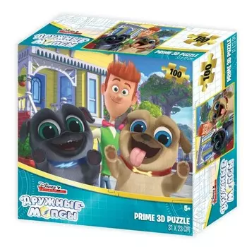 3D Пазл «Дружные мопсы», 100 элементов