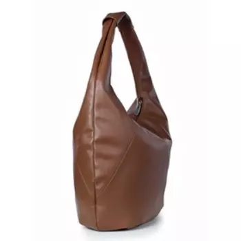 40020 Сумка хобо, отдел на молнии, цвет коричневый 46х31х6см