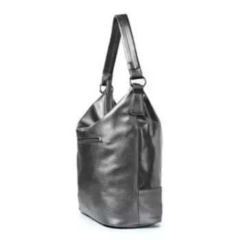 40516 Сумка мешок, отдел на молнии, цвет серый-платина 32х31х13см