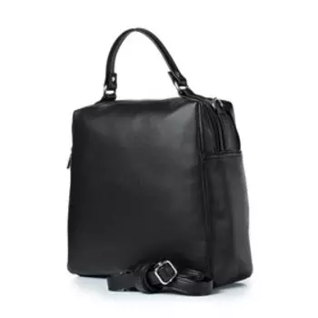 41721 Сумка саквояж, 2 отдела на молнии, цвет черный 26х25х11см