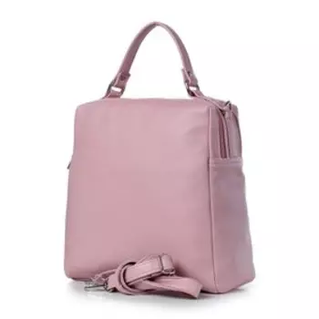 41721 Сумка саквояж, 2 отдела на молнии, цвет розовый 26х25х11см