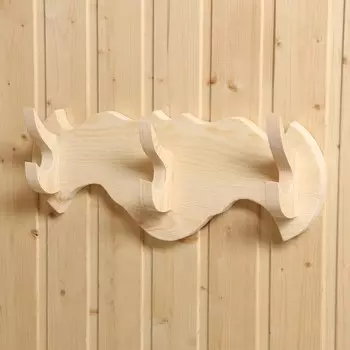 440x170x40 Вешалка Резная 3 крючка Натуральная