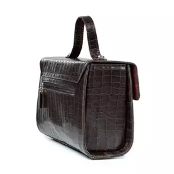 49720 Сумка саквояж, отдел на клапане, цвет коричневый 28,3х17х10см