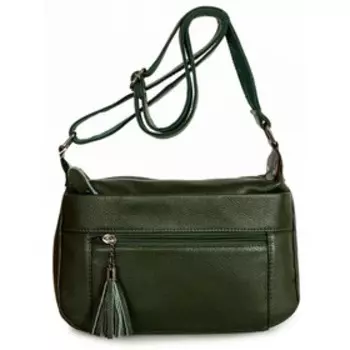 5015 Сумка кросс-боди, отдел на молнии, цвет зеленый 31х17х10см