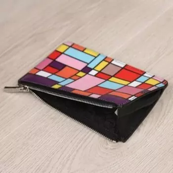 56017NP Картхолдер с отделом на молнии, 5 отделов для карт, цвет черный 14.8х9.5х1.5см