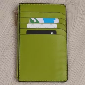 56017RLMB Картхолдер с отделом на молнии, 5 отд. для карт, цвет св.-зеленый 14,8х9,5х1,5см