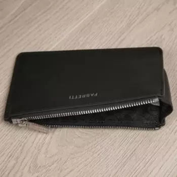 56017RN Картхолдер с отделом на молнии, 5 отд. для карт, цвет черный 14,8х9,5х1,5см