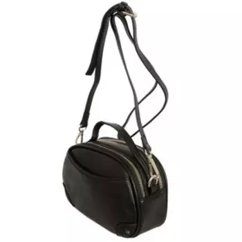 89019 Сумка кросс-боди, 2 отдела на молнии, цвет черный 20х10х9см