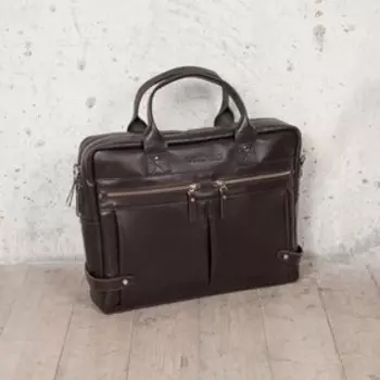 923100 Портфель, отдел на молнии, цвет коричневый 39х28х10см