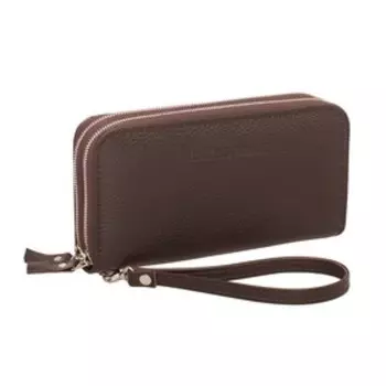 932028/BR Клатч мужской Bantry, 2 отдела на молнии, цвет коричневый 21х11х4,5см