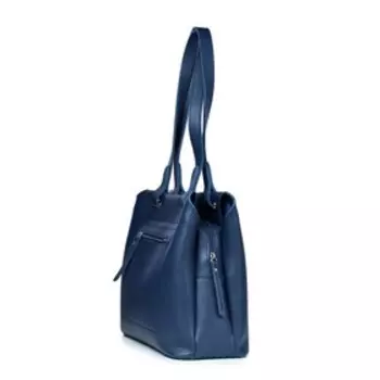 9620 Сумка тоут, отдел на молнии, цвет темно-синий 32х27х13см